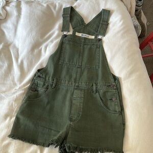 Melville Green Overall Shorts